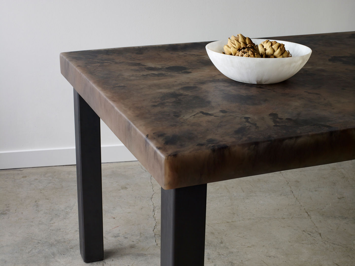 Studio Sturdy Furniture Sturdy Dining Table Clay w Black Marble