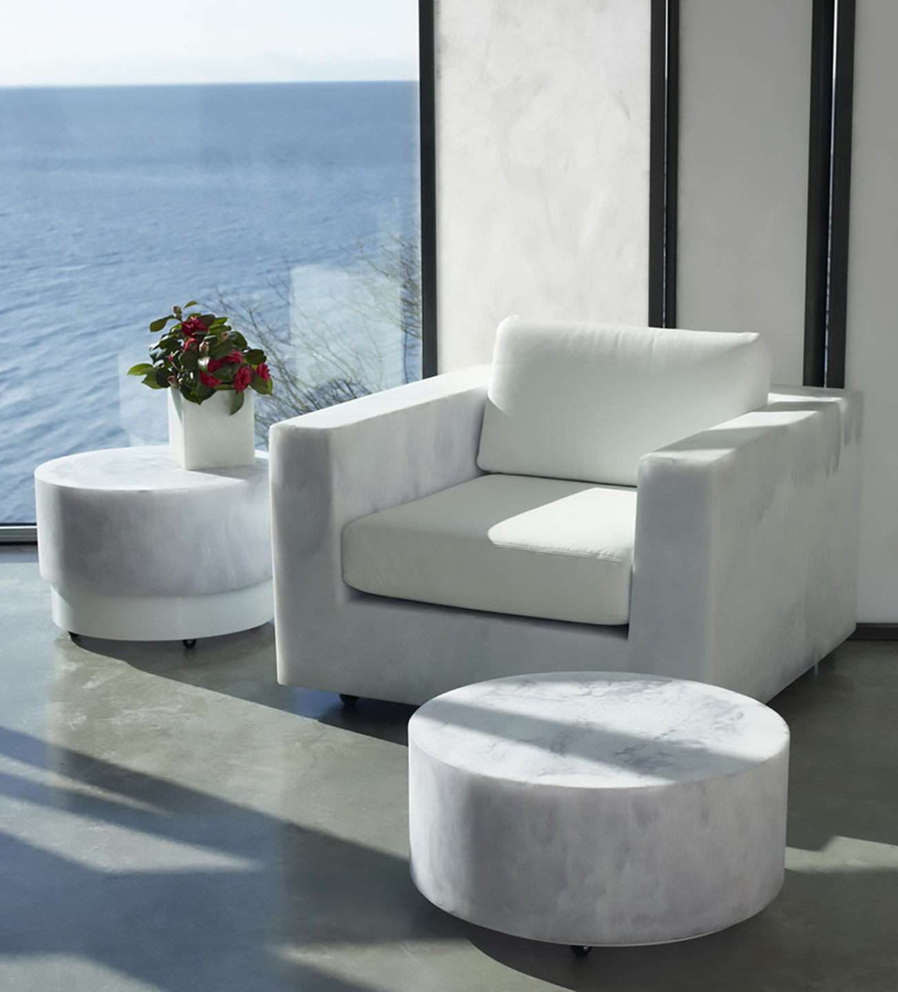 white resin chair