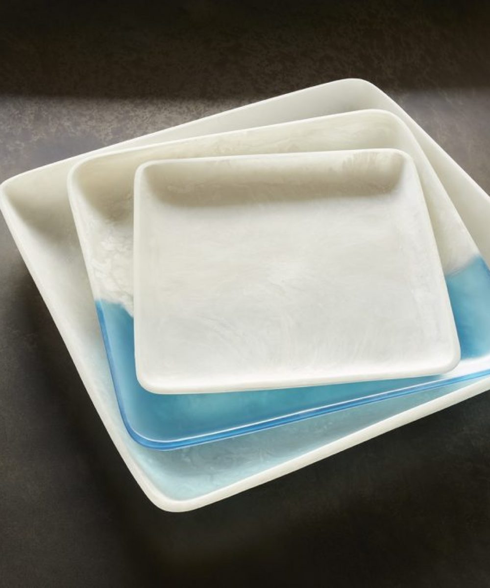 glacier square platter is a contemporary platter that is designed out of resin by Martha Sturdy and is the perfect option for interior designers looking to add something special to a home